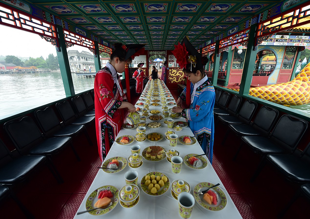 Tea Break on the Boat of Summer Palace in Beijing